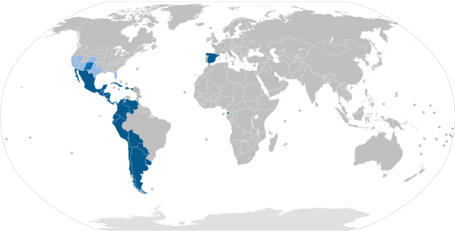 A map of Spanish speaking countries.