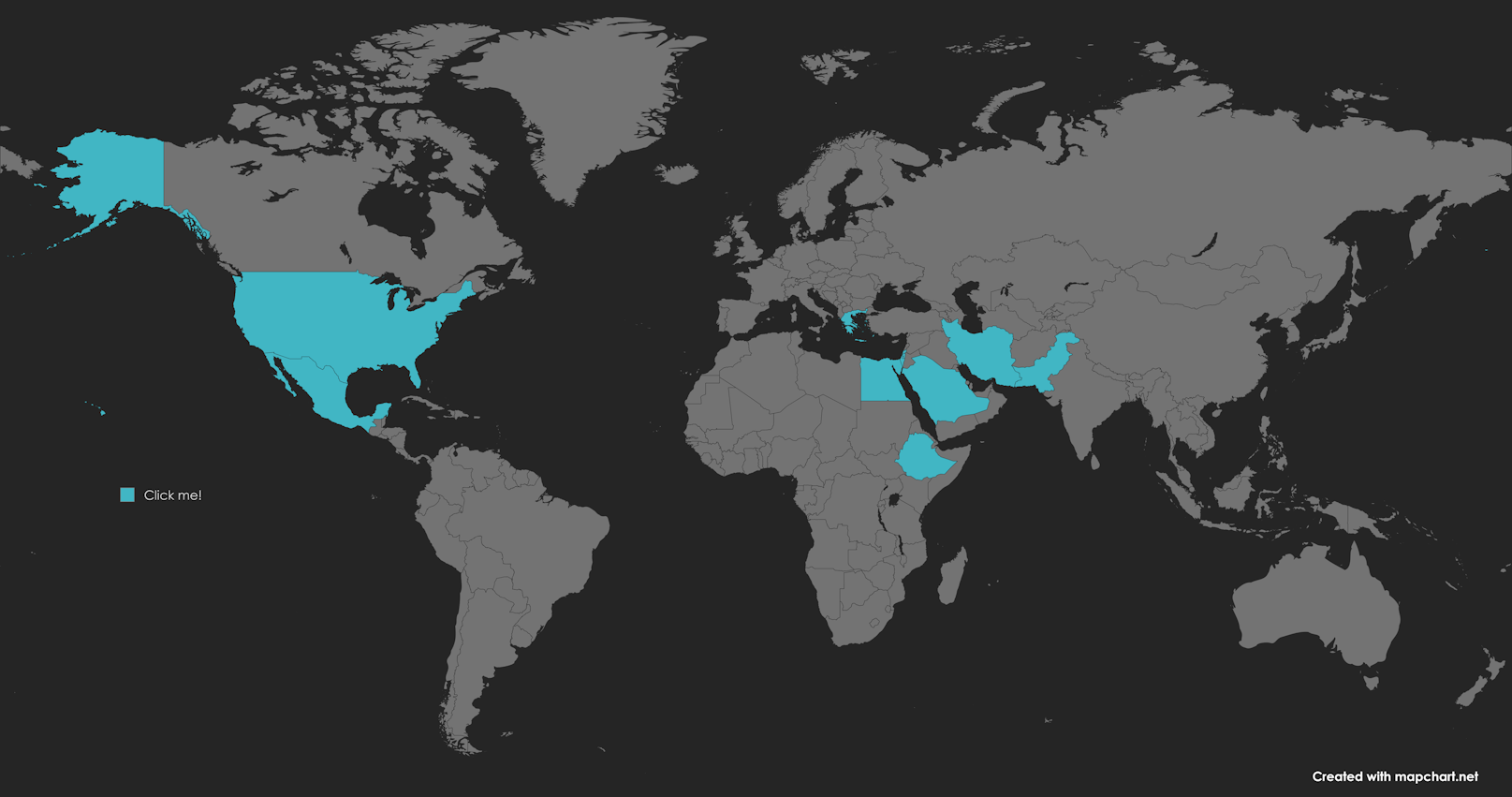 A world map with clickable countries